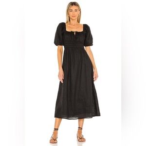 Maurelle Midi Dress in Plain Black